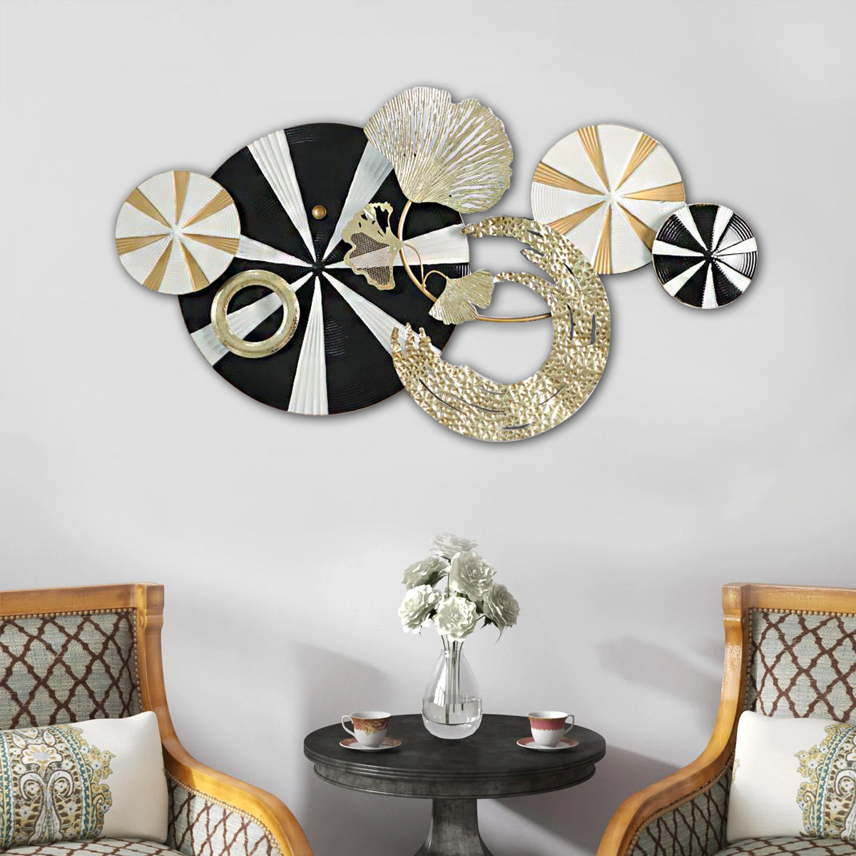 Magnificent Luminous Disc Metal Wall Art Panel