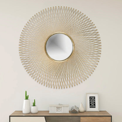Aesthetic Gold Wire Frame Mirror