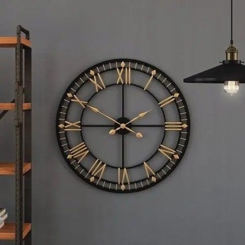 Black & Gold Designer Wall Clock