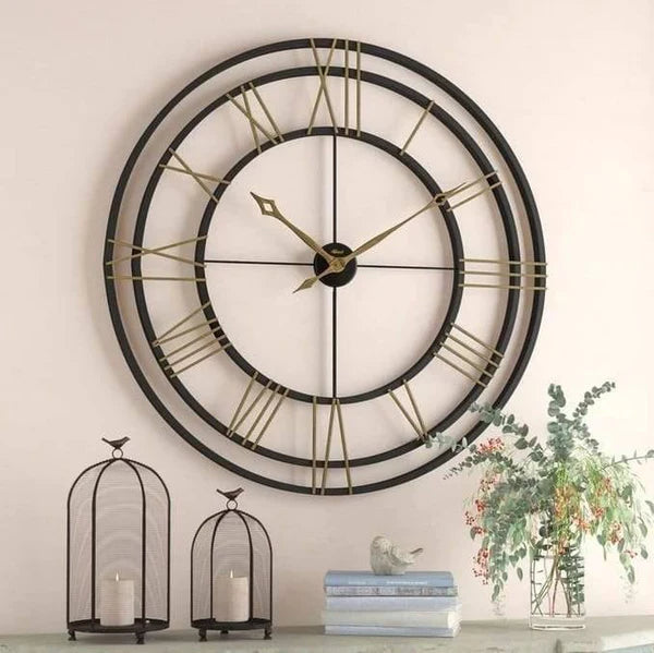 Black & Gold Double Layer Wall Clock