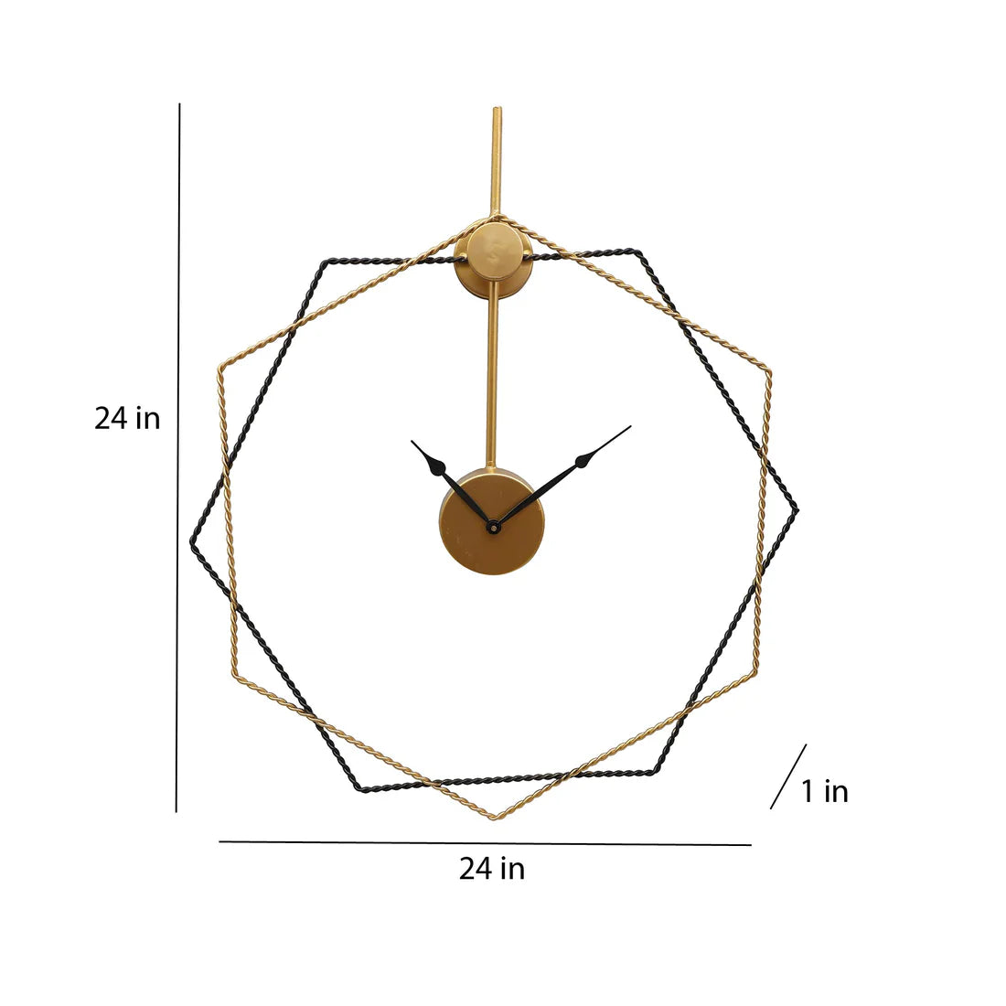 Black & Gold Angular Wall Clock