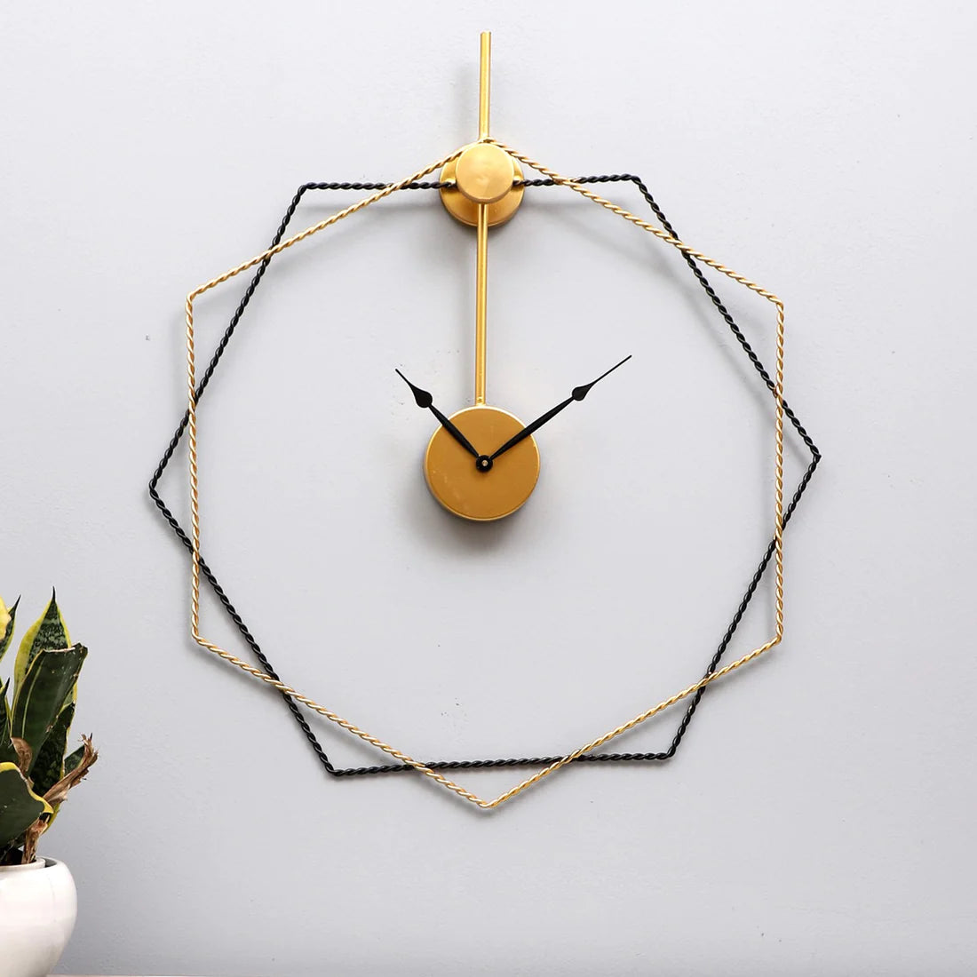 Black & Gold Angular Wall Clock