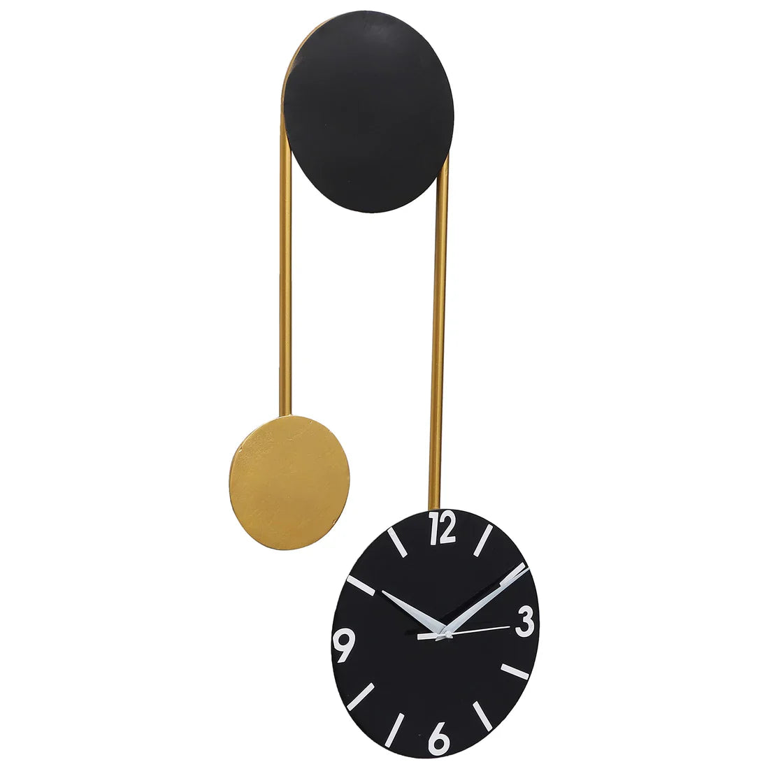 Black & Gold Hanging Dial Wall Clock