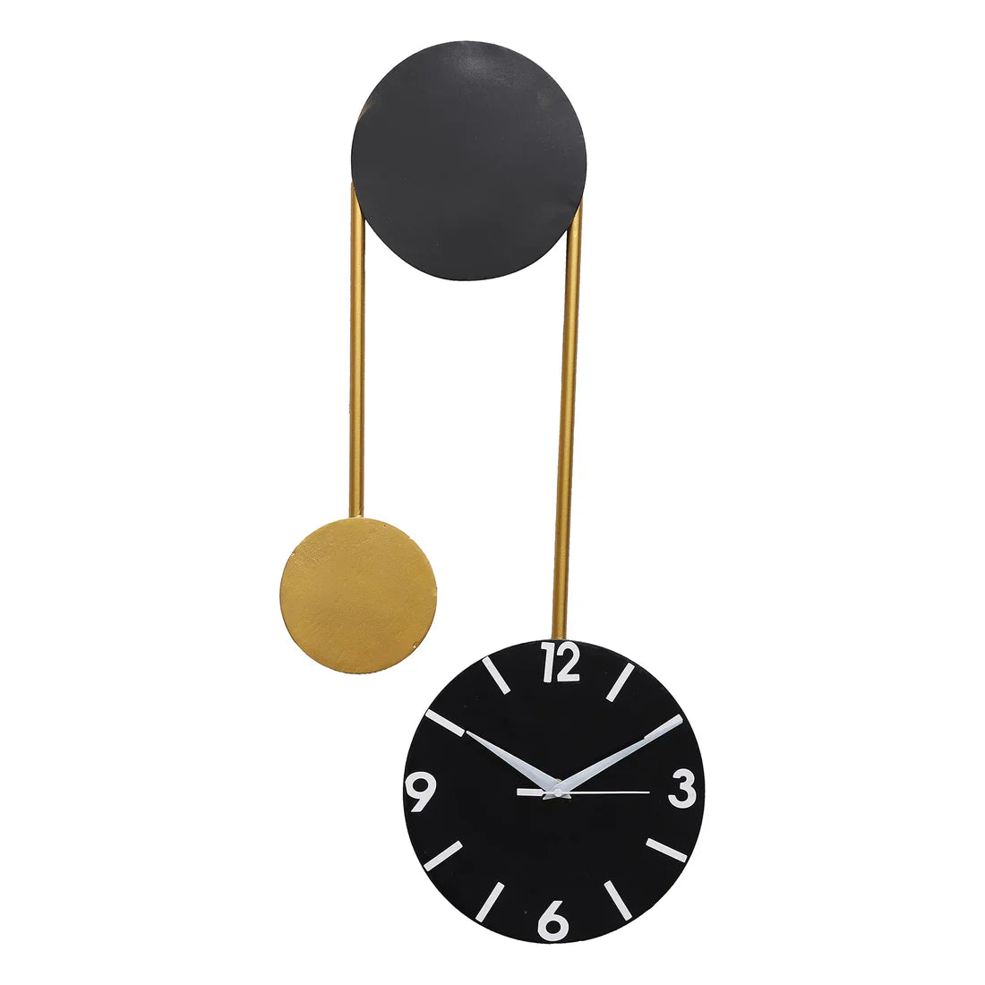 Black & Gold Hanging Dial Wall Clock
