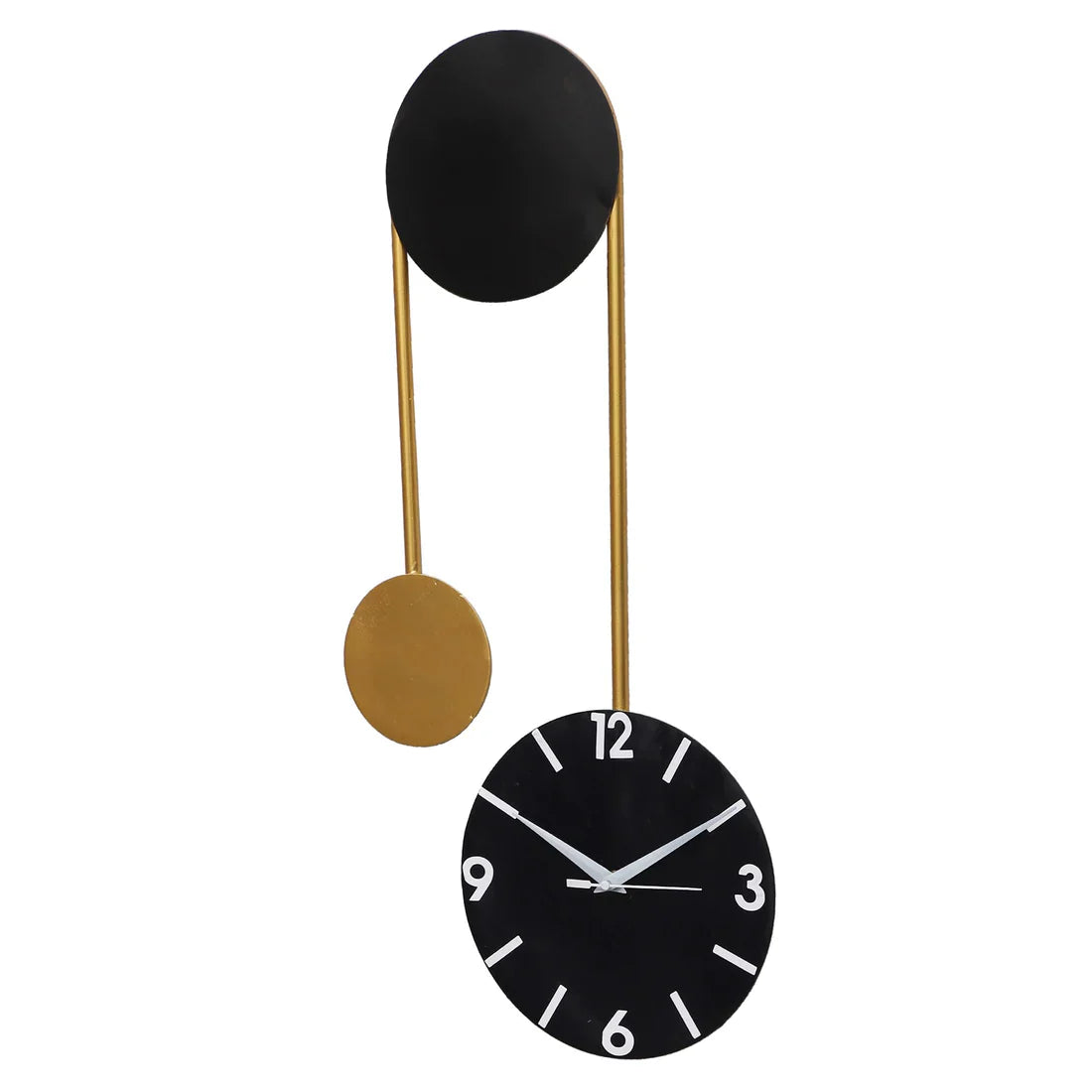 Black & Gold Hanging Dial Wall Clock