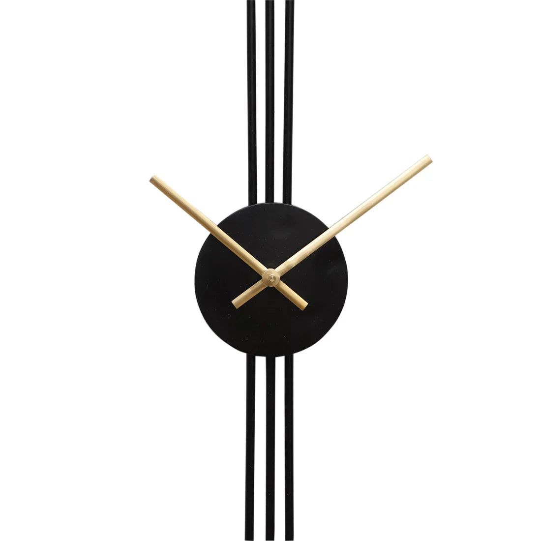 Black & Gold Designer Stripes Wall Clock