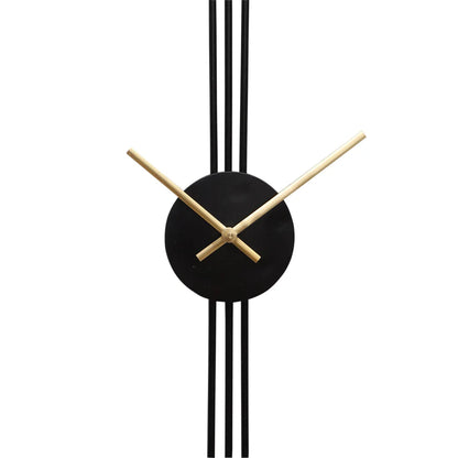 Black & Gold Designer Stripes Wall Clock