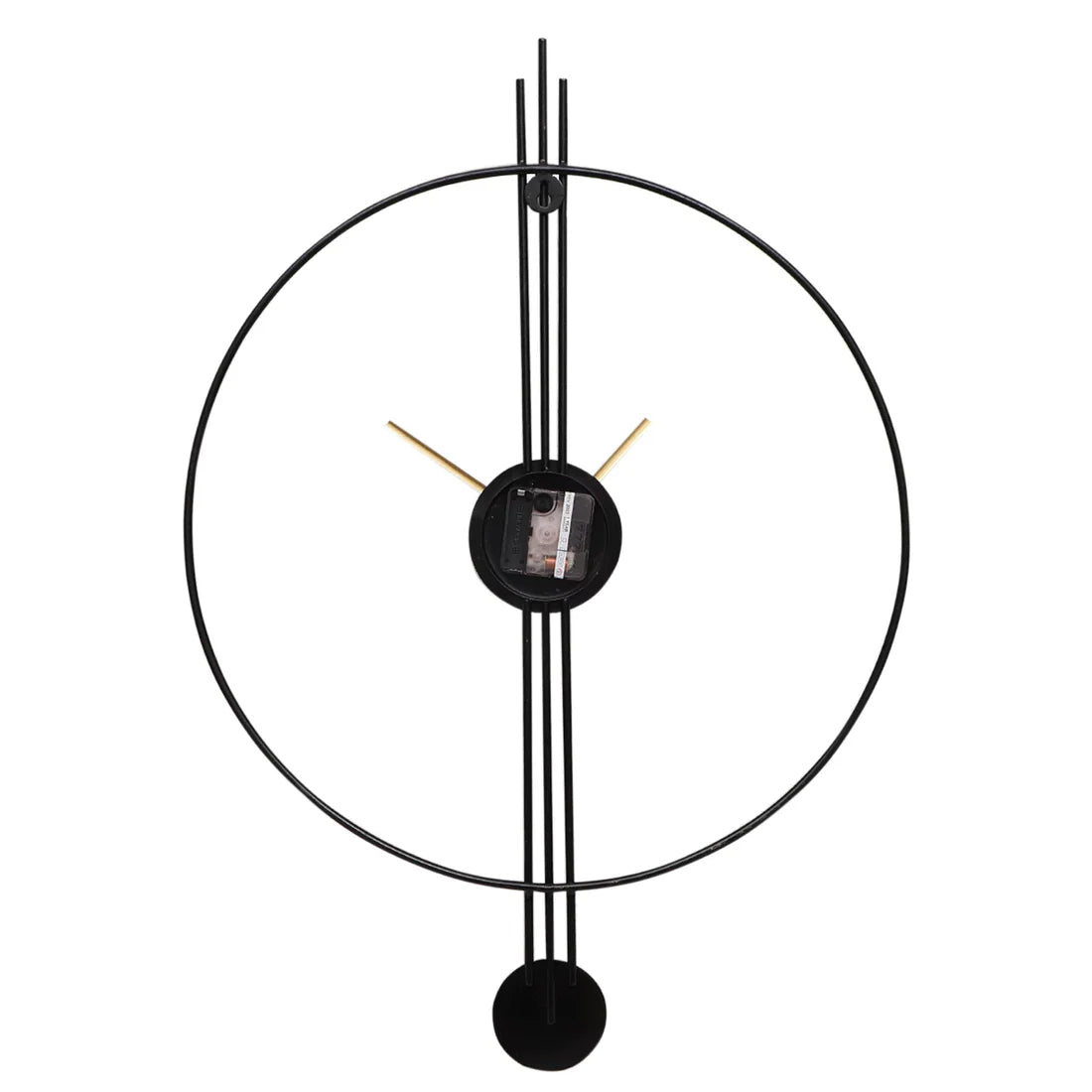 Black & Gold Designer Stripes Wall Clock