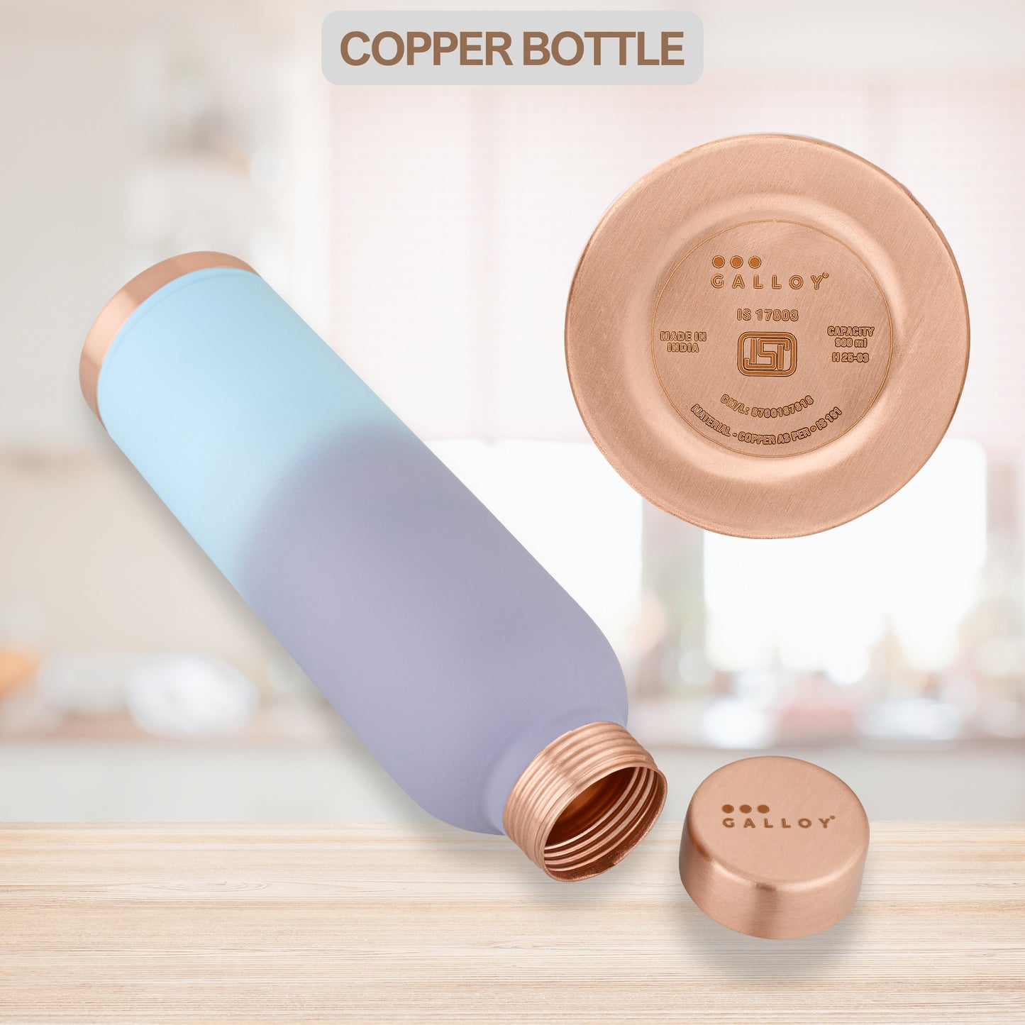 Galloy Copper Bottle – Lavender Frost Gradient