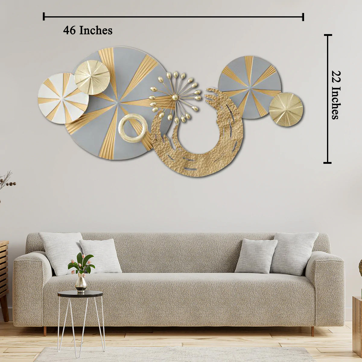 Gilded Gradient Metal Wall Art Panel