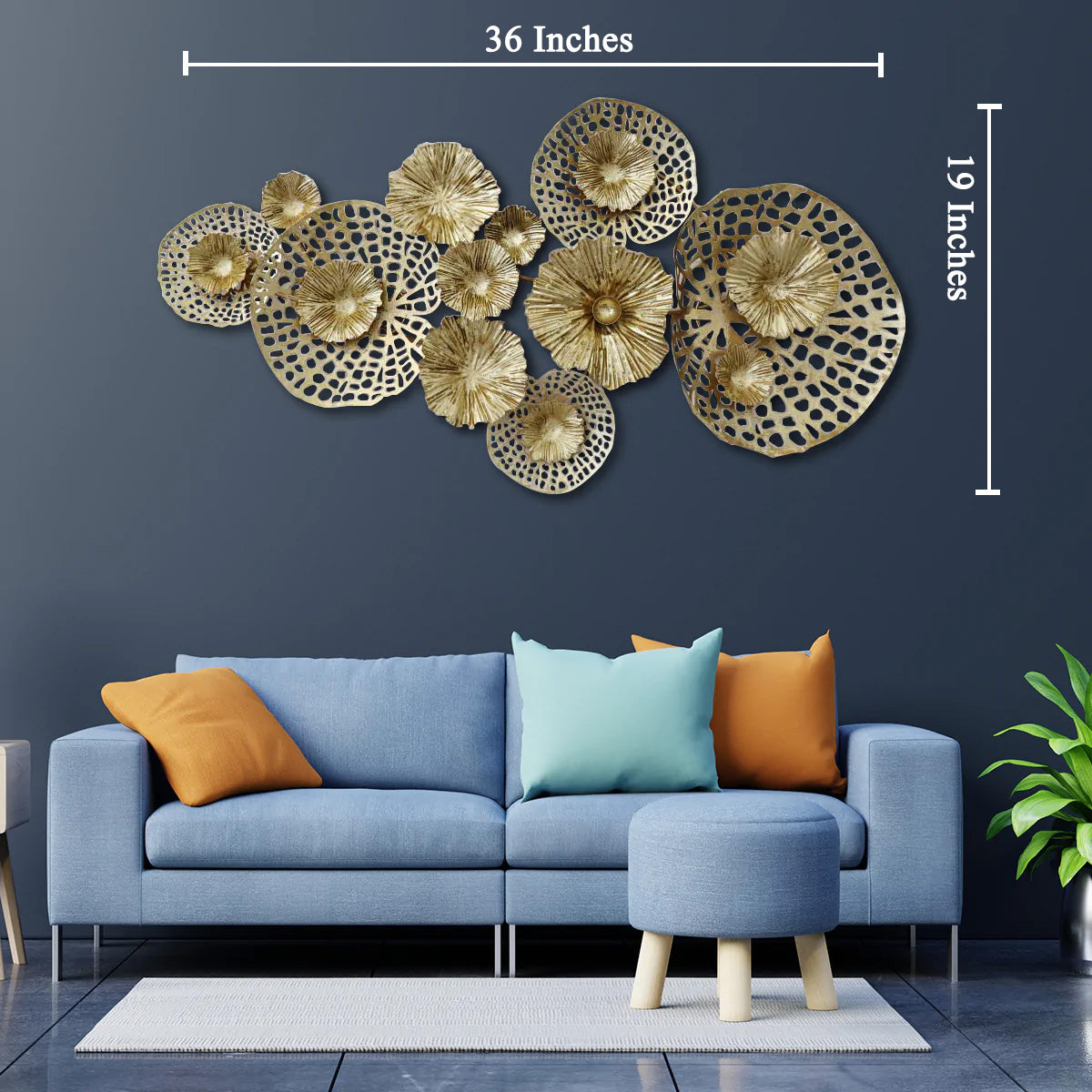 Golden Ecstasy Contemporary Metal Wall Art Panel