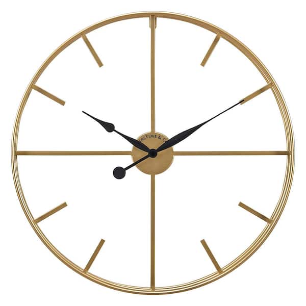Golden Triple Ring Wall Clock