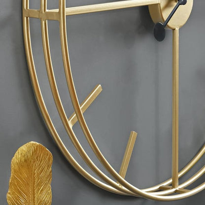 Golden Triple Ring Wall Clock