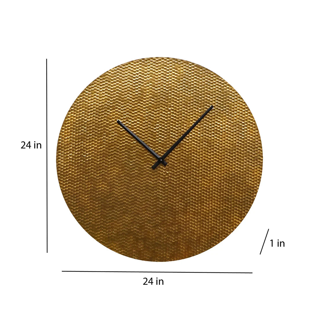 Golden Textured Designer Wall Clock