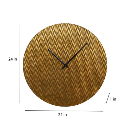 Golden Textured Designer Wall Clock