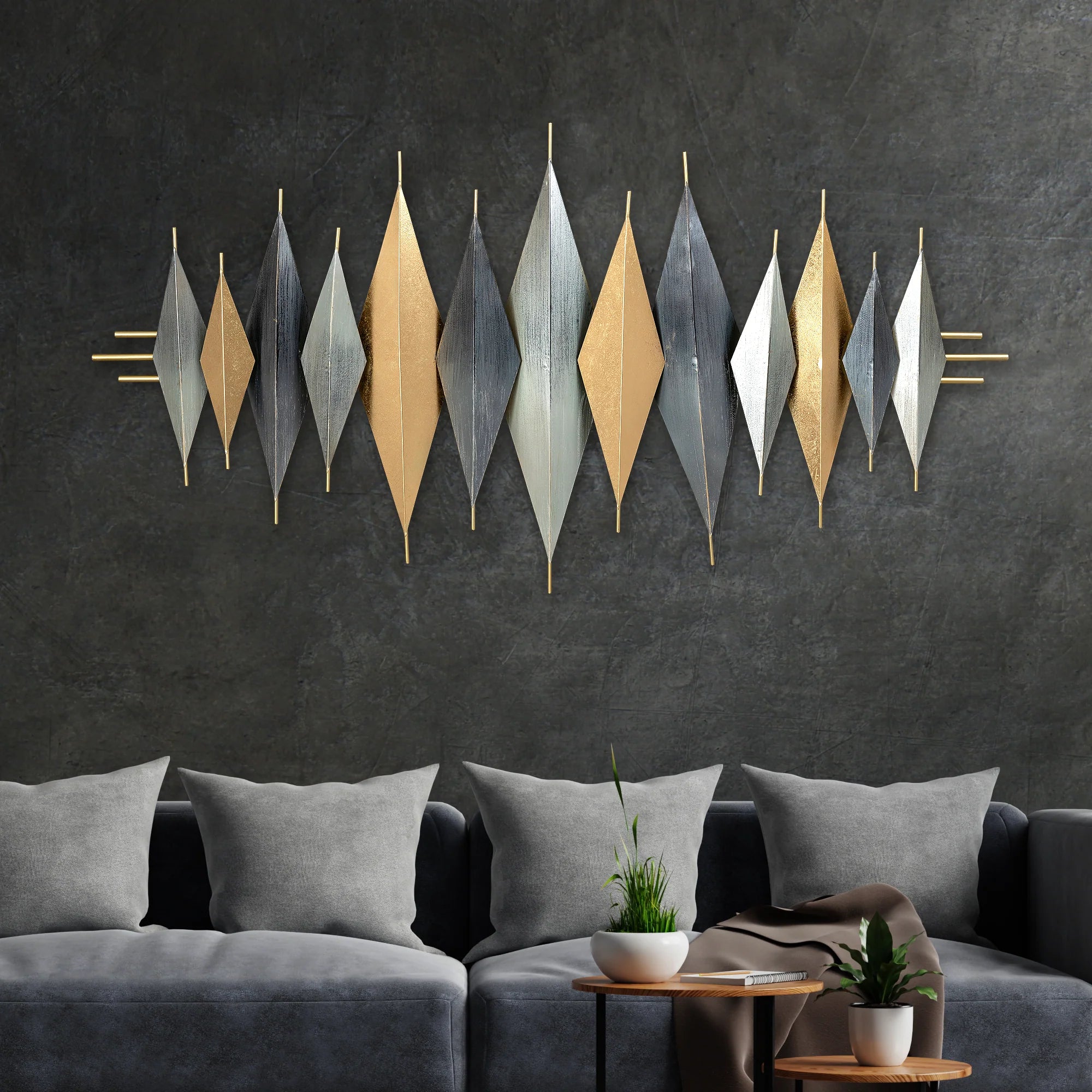 Geometric Symmetry Metal Wall Art Panel