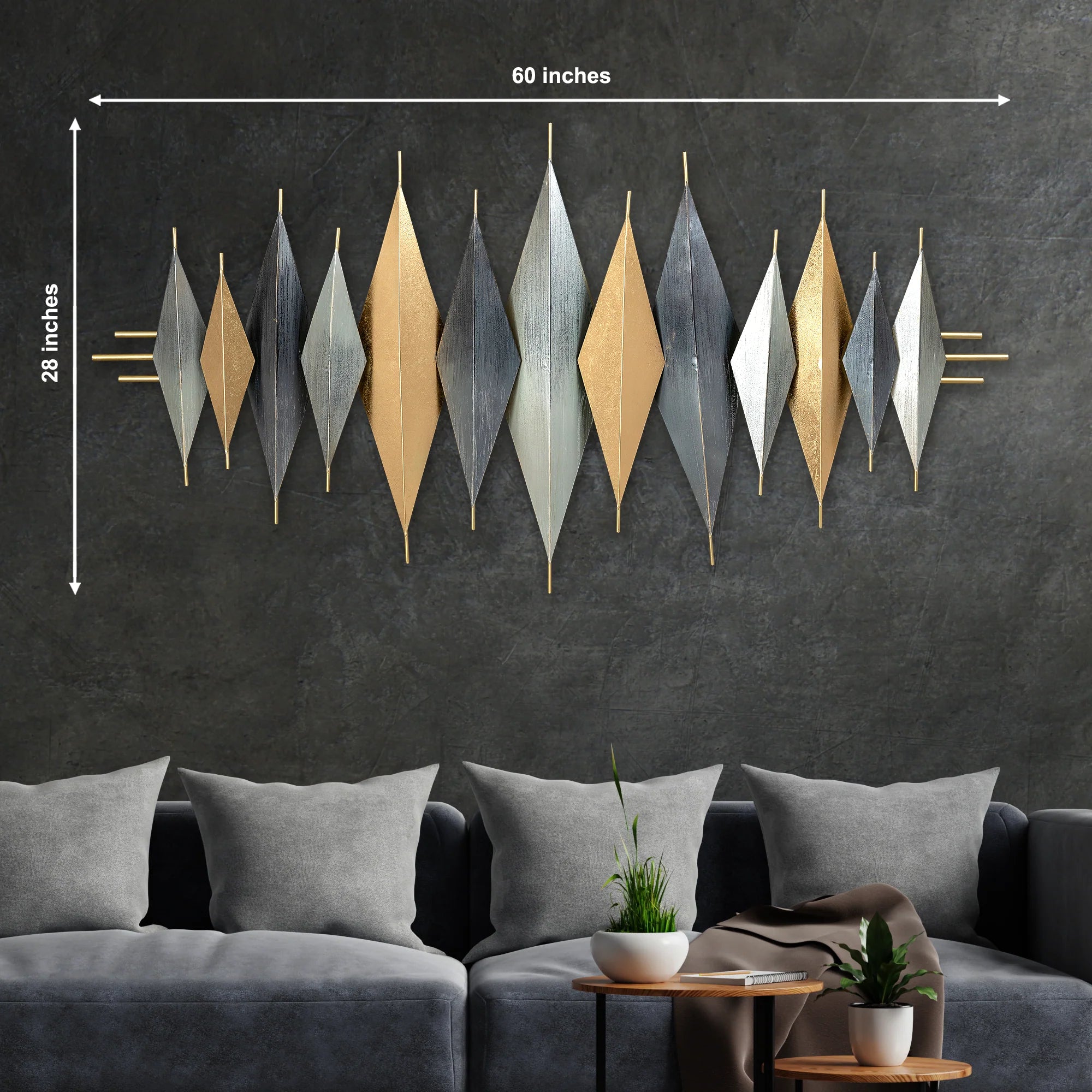 Geometric Symmetry Metal Wall Art Panel