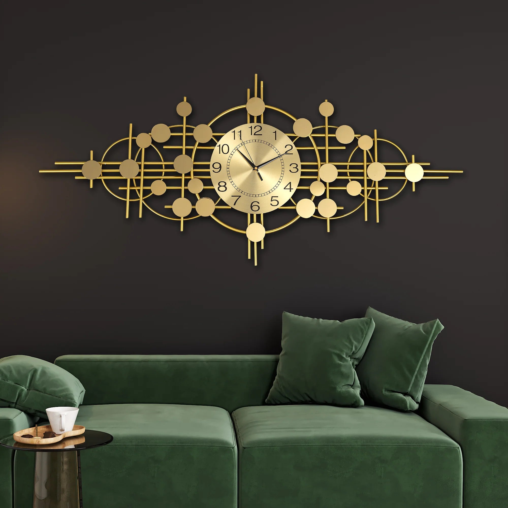 Metallic Burst Metal Art Wall Clock