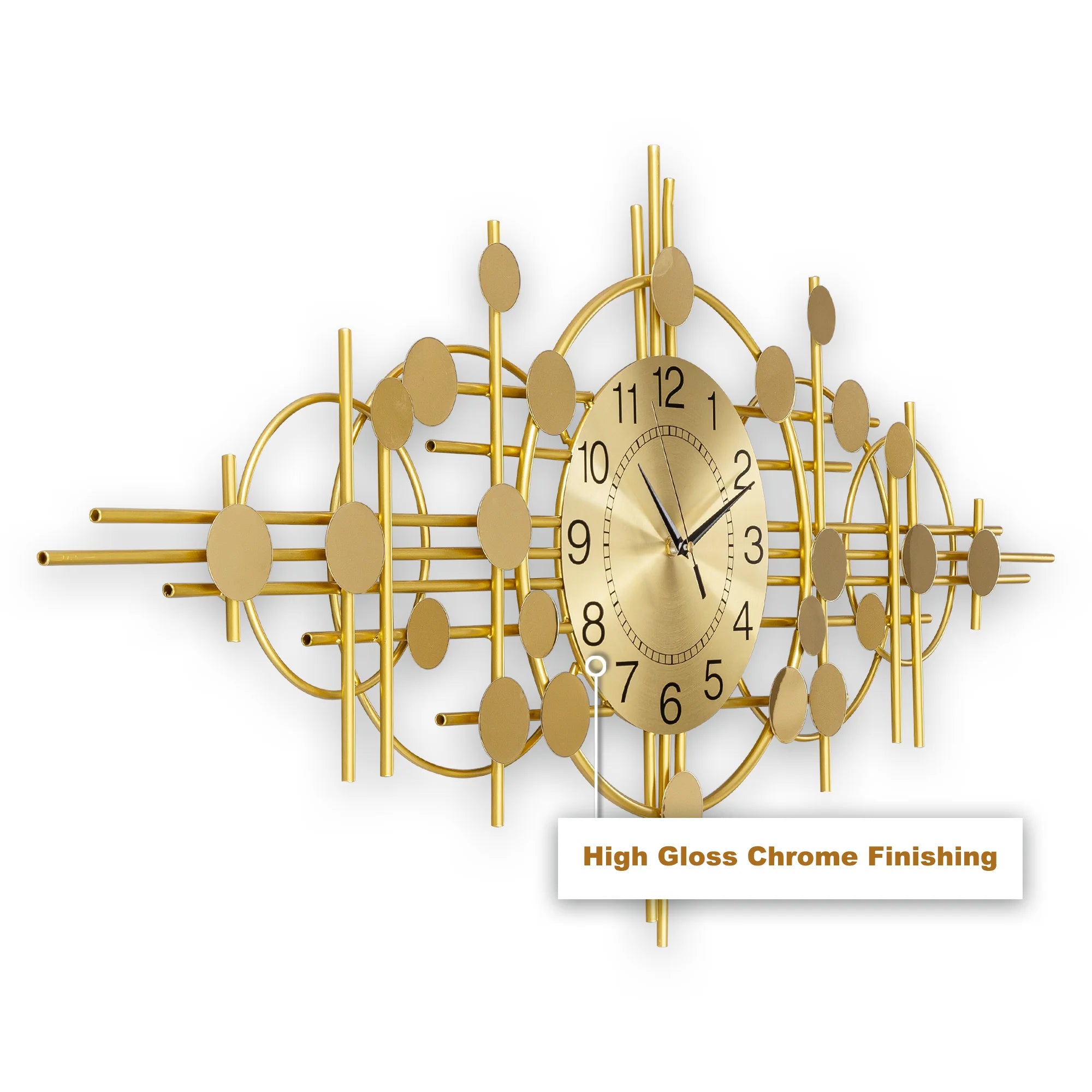 Metallic Burst Metal Art Wall Clock