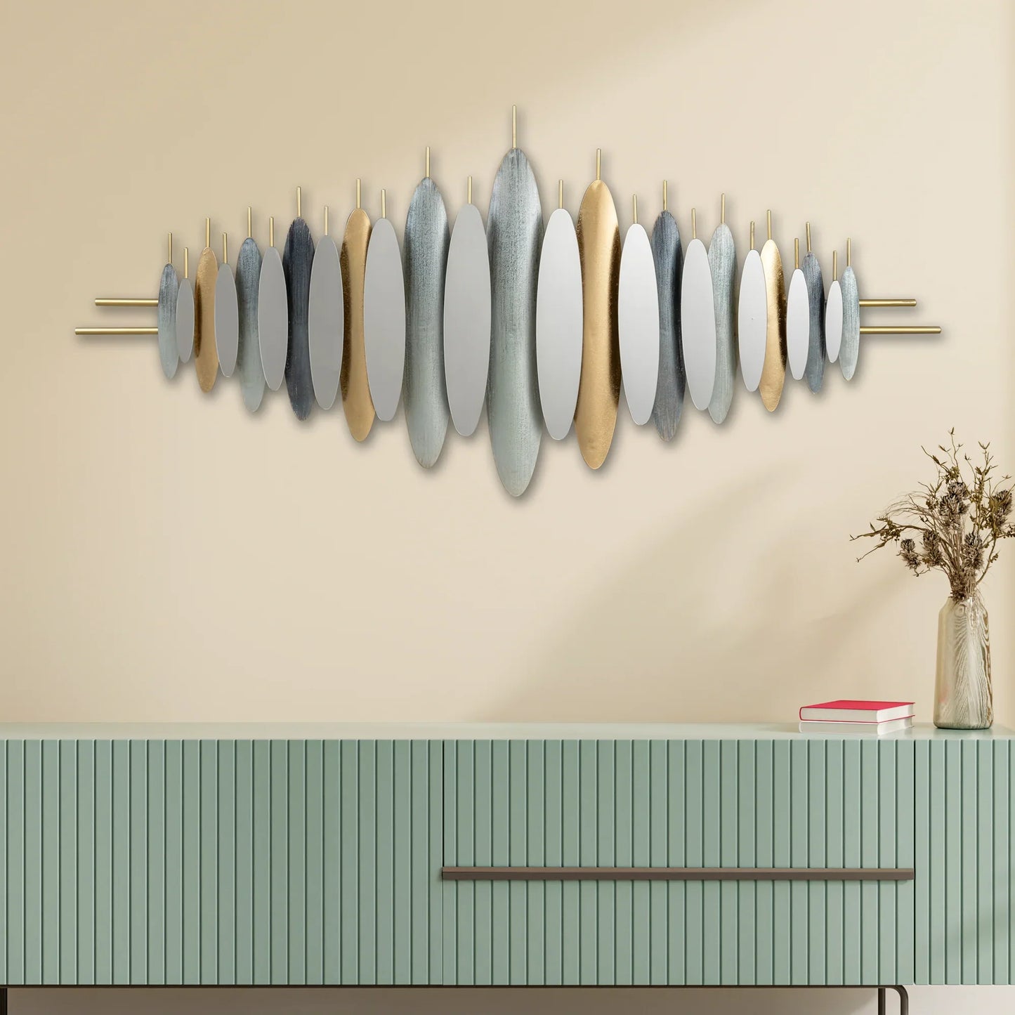 Sculptural Wave Metal Wall Art Panel