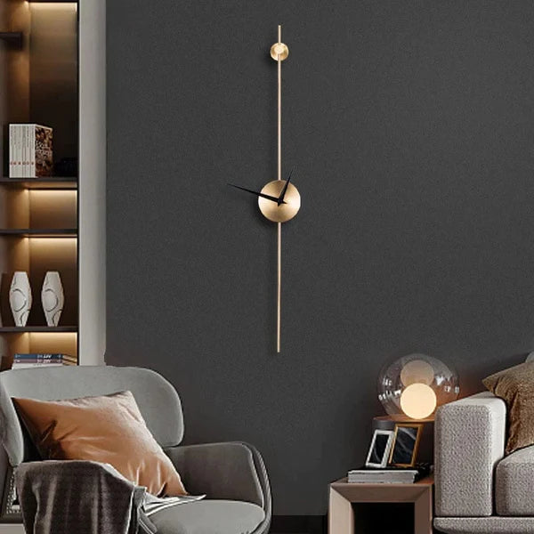 Minimal Slim Gold Wall Clock