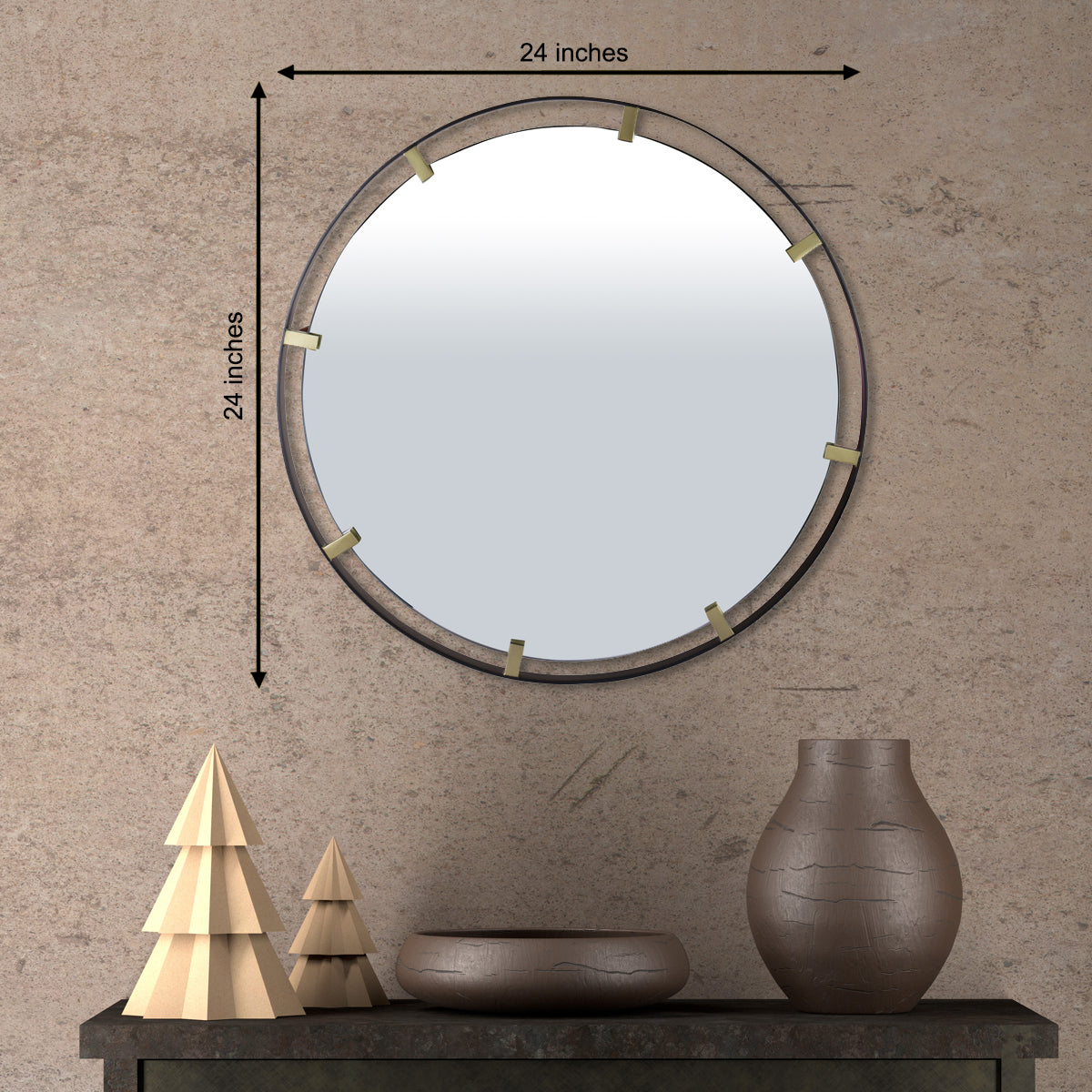 The Classic Golden Button Decorative Wall Mirror