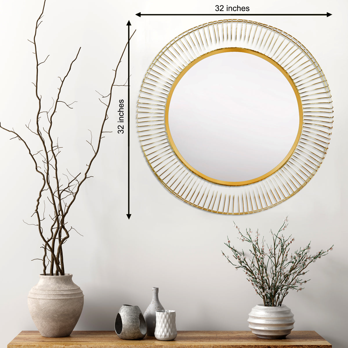 The Golden Piped Decorative Wall Mirror