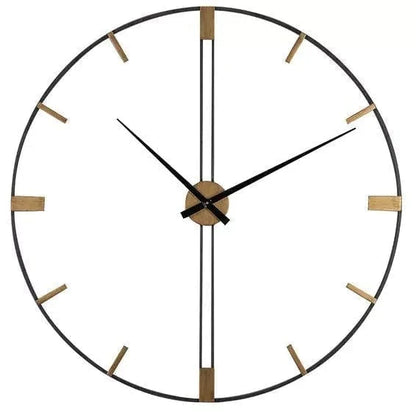 Sleek Black & Gold Wall Clock
