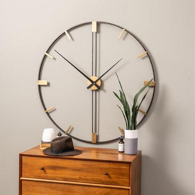 Sleek Black & Gold Wall Clock
