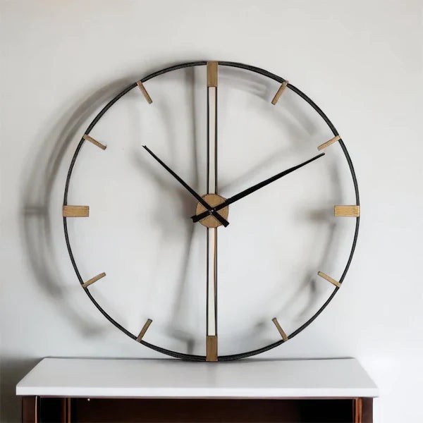 Sleek Black & Gold Wall Clock