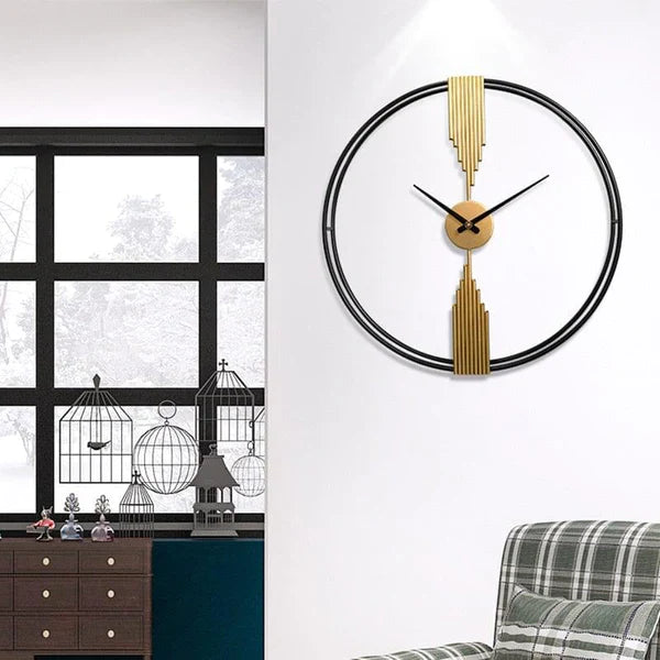 Black & Gold Double Ring Designer Wall Clock