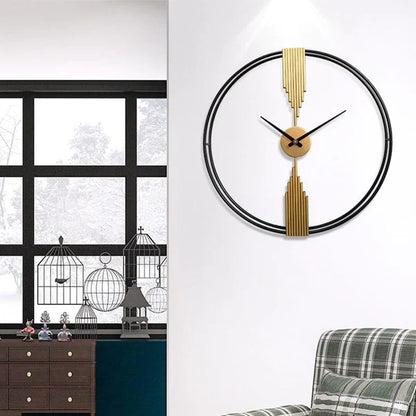 Black & Gold Double Ring Designer Wall Clock