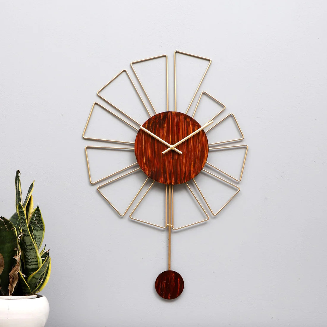 Brown & Gold Designer Pendulum Clock