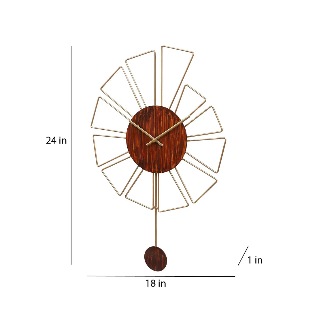 Brown & Gold Designer Pendulum Clock