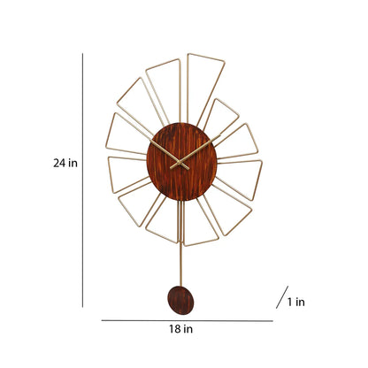 Brown & Gold Designer Pendulum Clock