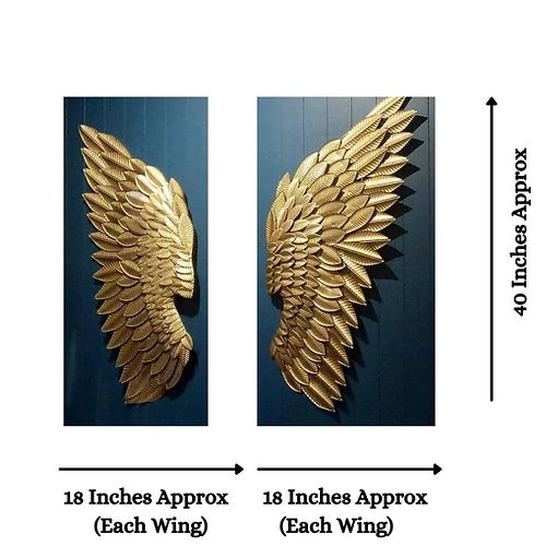 Galloy Metallic golden wings wall accent (18 x 40 Inches )