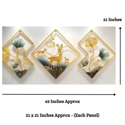 Galloy Special Wandering Deer Diamond Nature Wall Art (21 x 21 Inches)