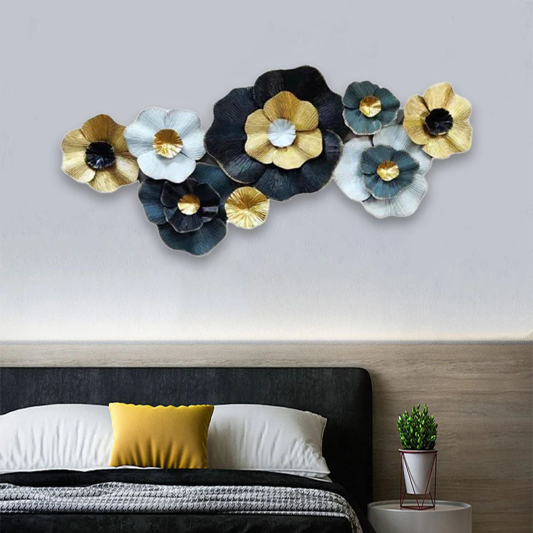 Galloy Big Iron Metal Flower Wall Art (49 x 23 Inches)