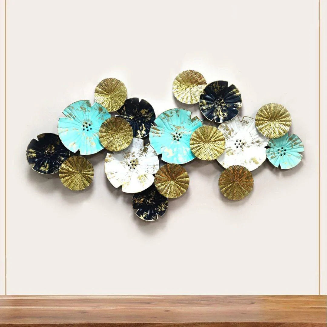 Galloy Wall Art Multicolor 17 Plates Abstract wall art (50 x 27 Inches)