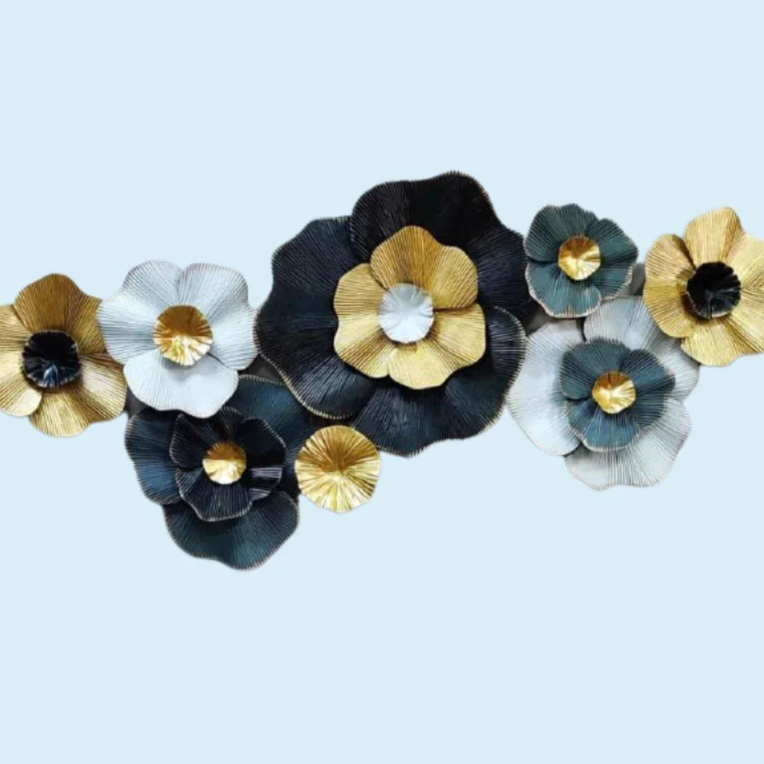 Galloy Big Iron Metal Flower Wall Art (49 x 23 Inches)