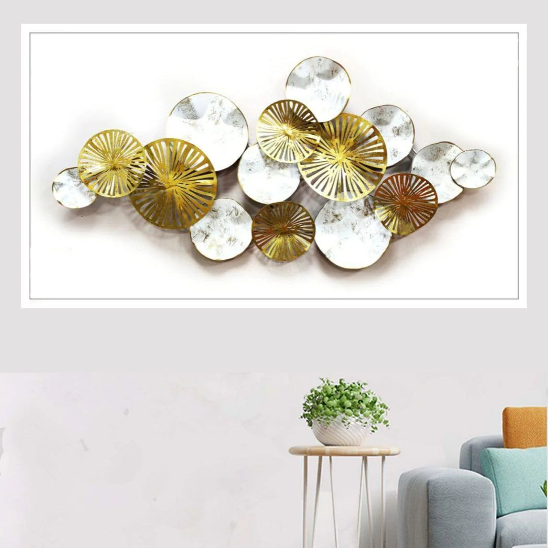 Galloy Special Golden white metal art (52 x 26 Inches) For Walls