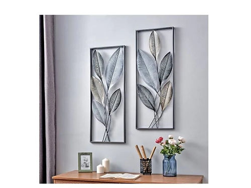 Galloy Set of 2 vertically framed wall design (12 x 30 Inches Each)