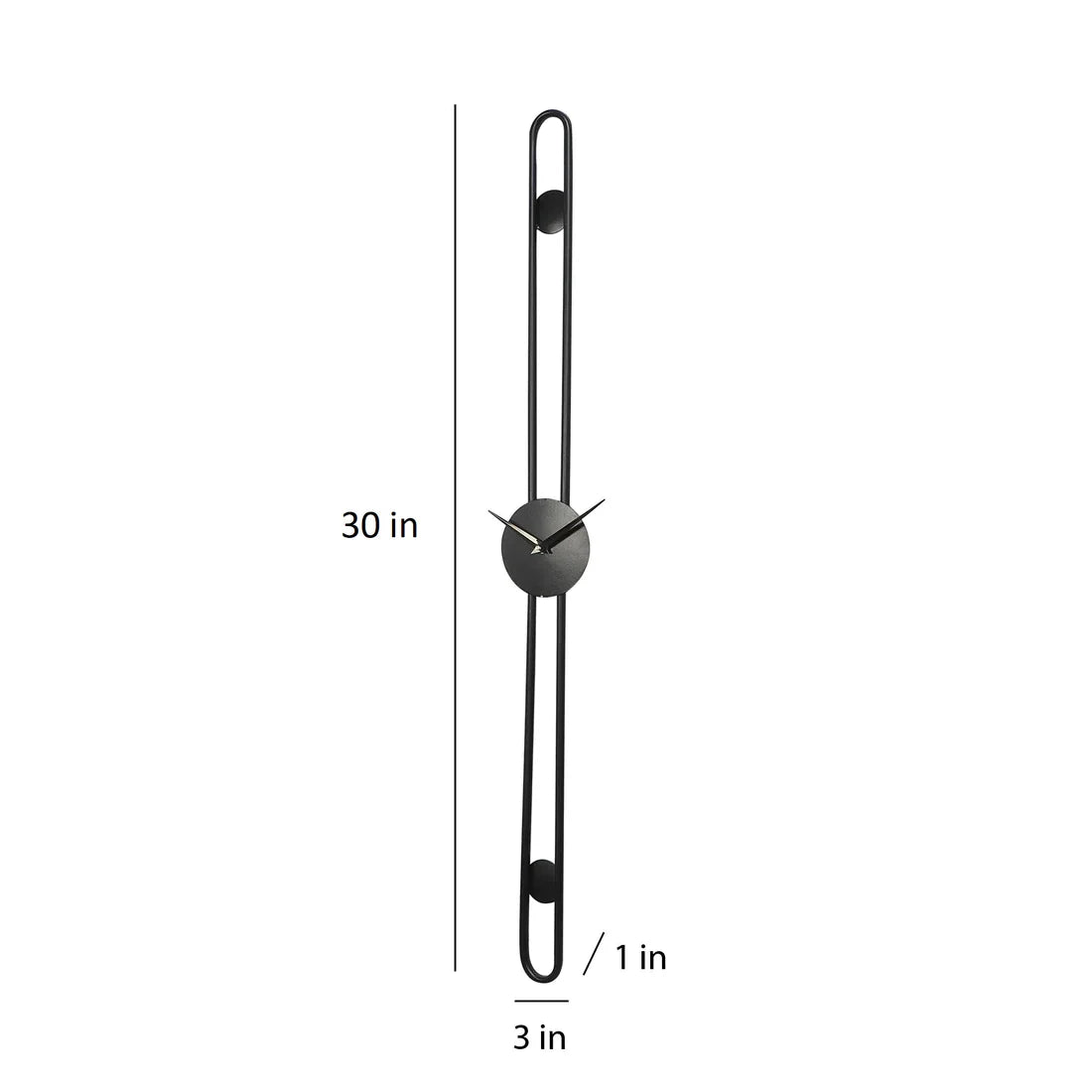 Minimal Long Hollow Black Wall Clock