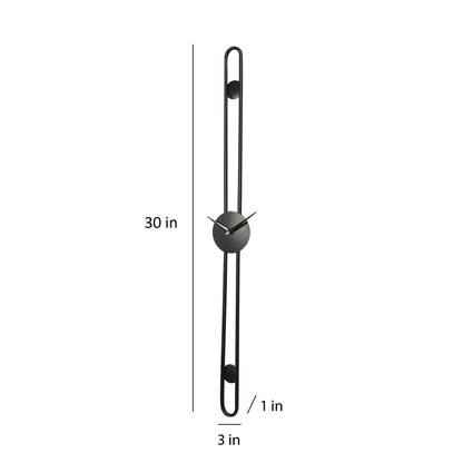 Minimal Long Hollow Black Wall Clock