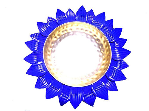 Galloy Decorative Round Lotus Shape Metal Urli Pot Floating Candle Flower