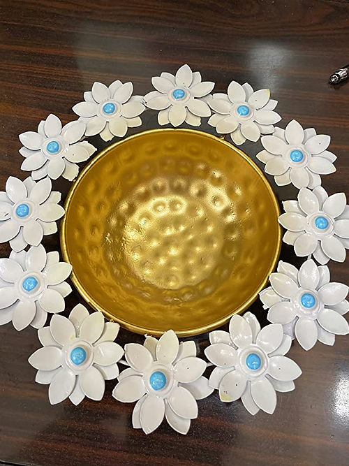 Galloy Beautiful Golden Flower Decorative Pot/ Bowl for Floating Flower Urili