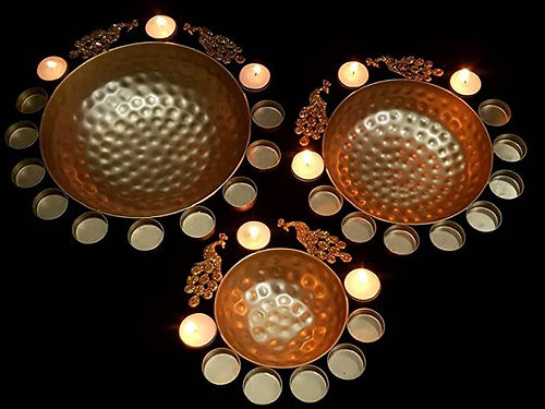 Galloy Handicrafts Peacock Decorative Urli Beautiful Bowl for Floating Flowers