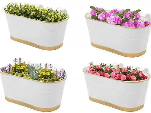 Galloy Impex hanging planter Plant Container Set (Pack of 4, Metal)