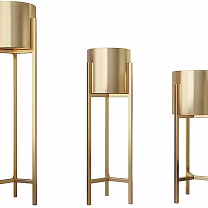 Galloy Set of 3 Plant Stand Rack for Indoor & Outdoor Pots - Golden
