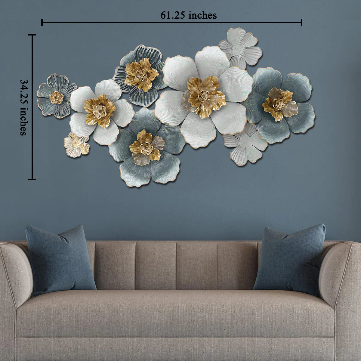 Idyllic Floral Fantasy Metal Wall Art Panel